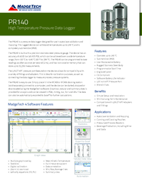 Thumbnail of document Data Sheet - PR140 Pressure Data Logger